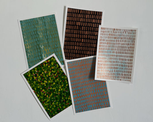 Various original paintings on A5